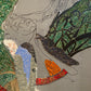 In-progress view of hand-cut mosaic artwork Her Revival in the Minneapolis studio