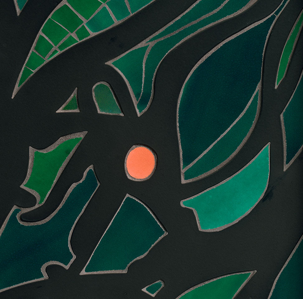 Reclaimed ceramic tile detail in What Holds Series artwork